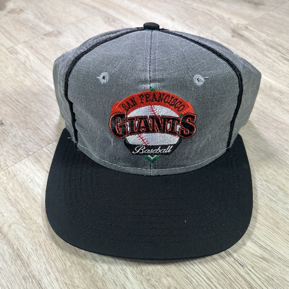 VTG 90s San Francisco Giants Snapback Hat MLB Baseball The Game Gray Black Cap